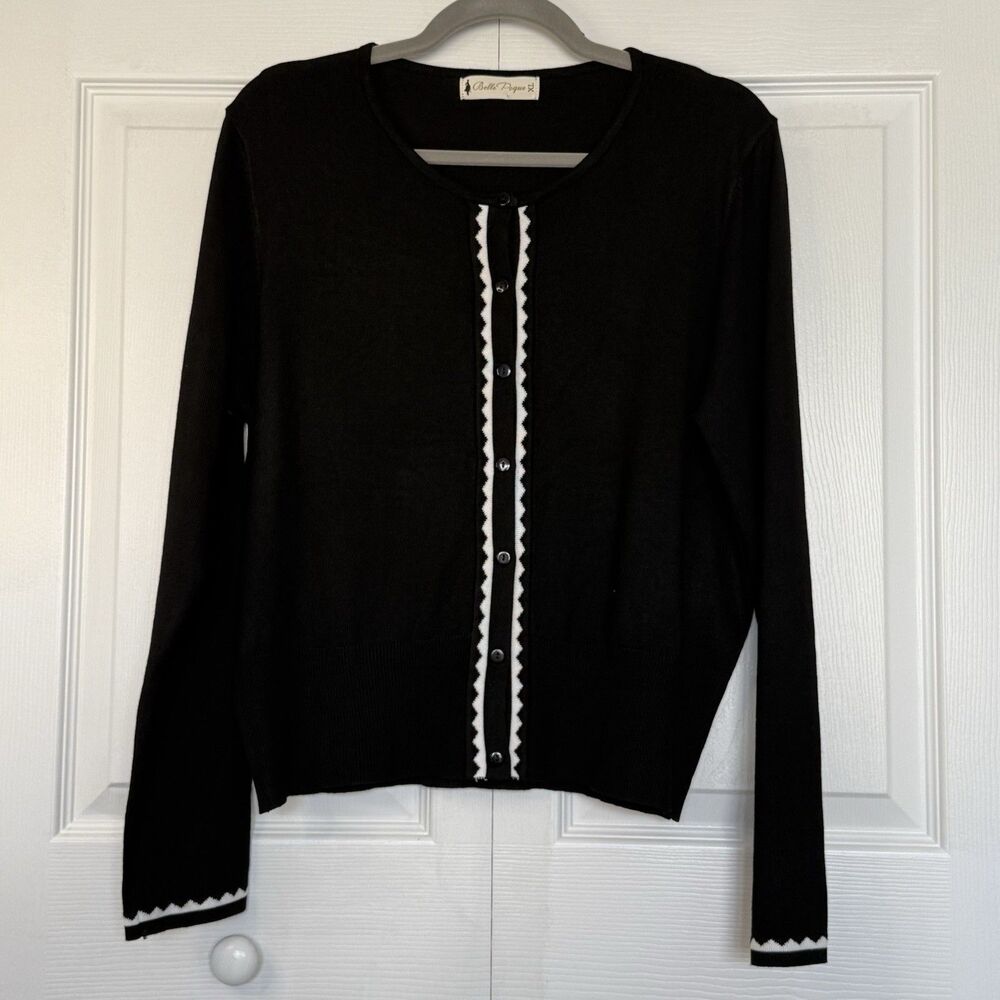 Belle Poque Black Button Up Cardigan Women’s Size XL